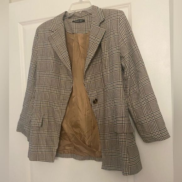 NWOT Boohoo Checker Suit Formal Blazer - Size 8 - Picture 4 of 4